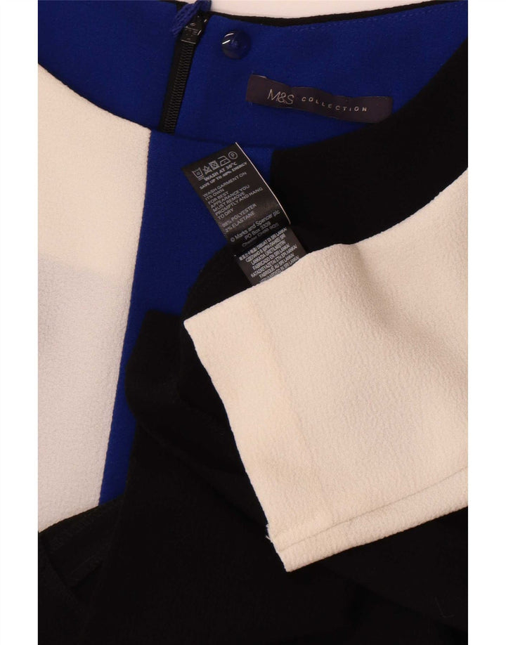Abito a trapezio da donna Marks & Spencer UK 12 Medium Black Colourblock