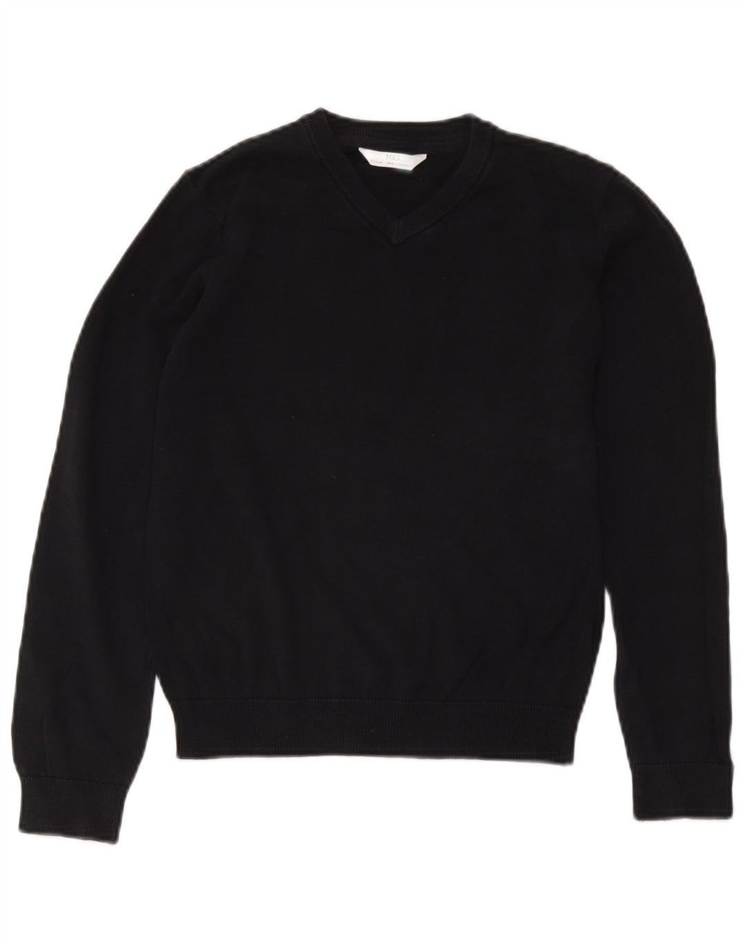 Maglione Marks & Spencer per ragazzi con scollo a V 11-12 anni in cotone nero
