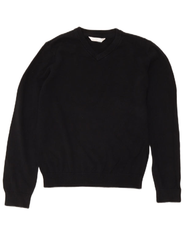Maglione Marks & Spencer per ragazzi con scollo a V 11-12 anni in cotone nero
