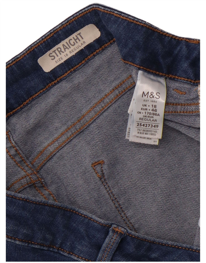 Jeans dritti da donna Marks & Spencer UK 18 XL W36 L28 Cotone blu