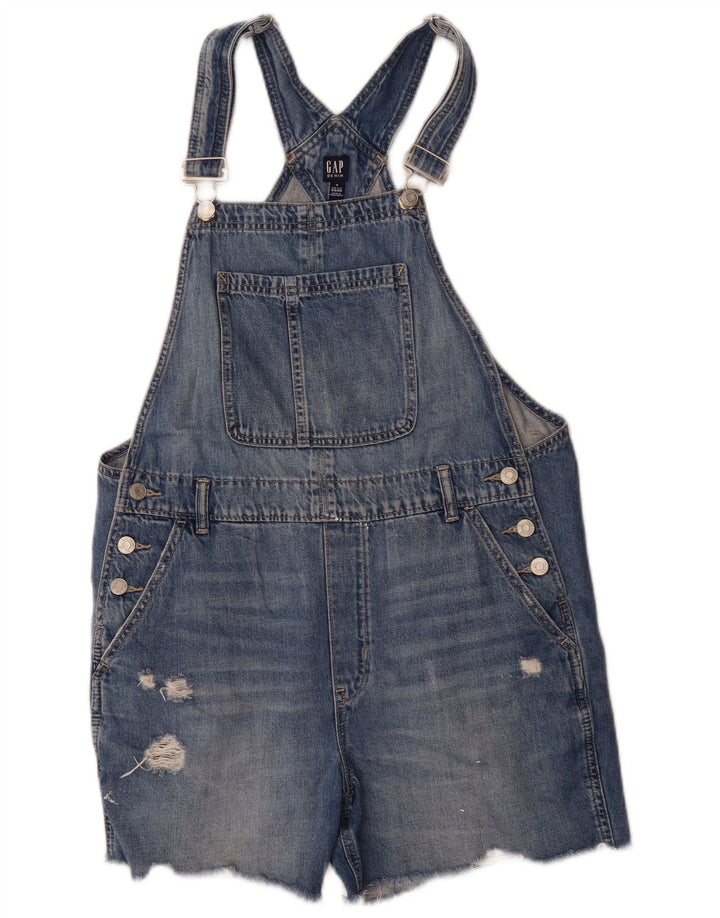 Salopette in denim effetto invecchiato da donna Gap, pantaloncini di jeans medi W36 in cotone blu