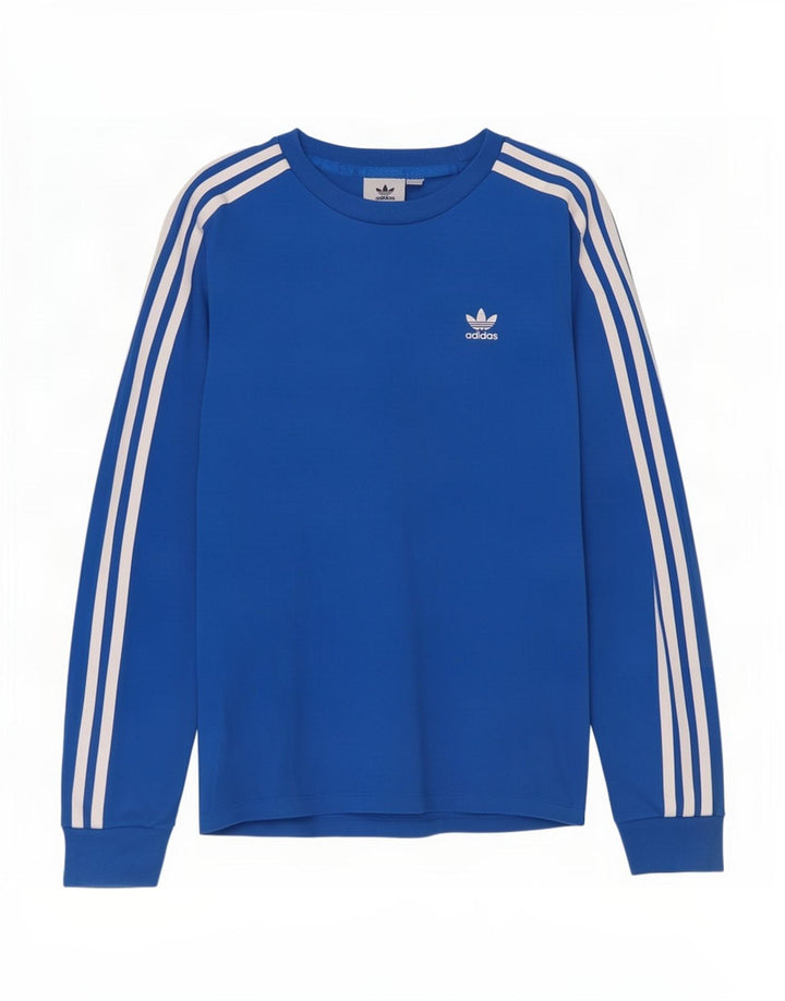 Top Adidas da donna a manica lunga UK 8 Small in cotone blu