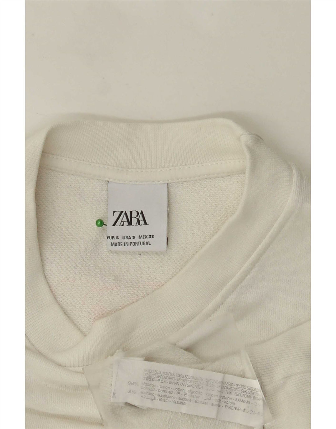Felpa grafica da uomo Zara piccola in cotone bianco