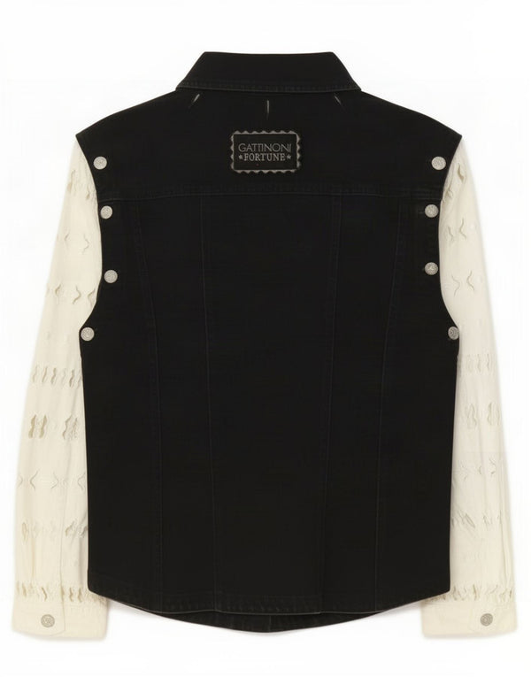 Camicia Gattinoni Donna Denim IT 44 Cotone Colourblock Nero Medio