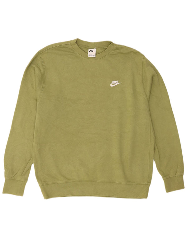 Felpa Nike da uomo, maglione grande, cotone kaki
