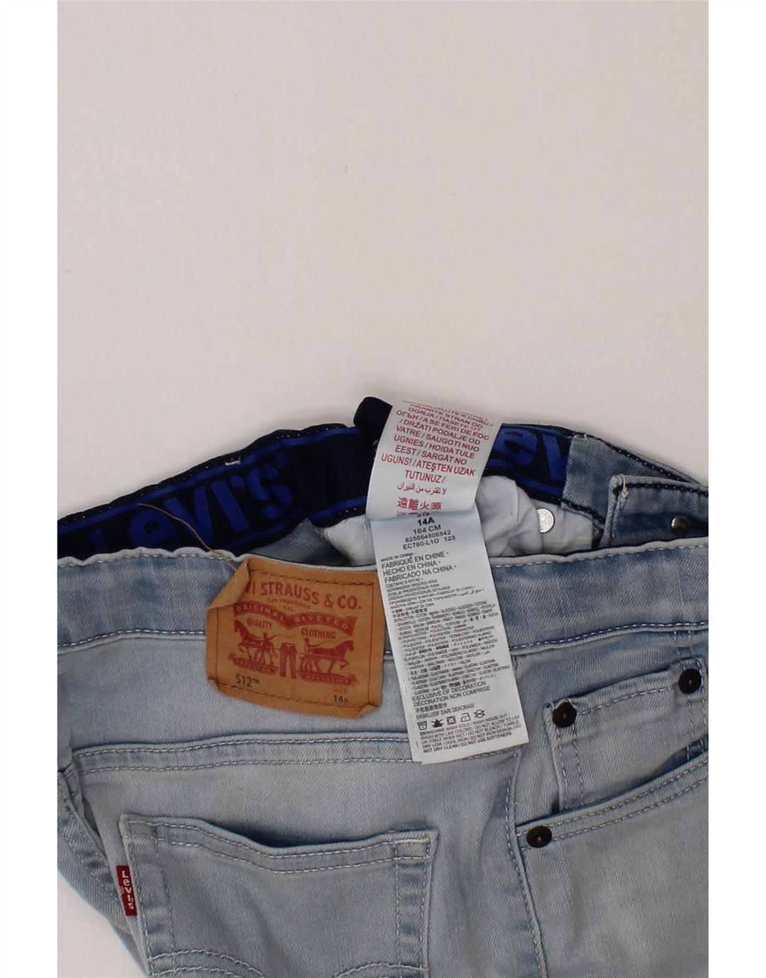 LEVI'S Boys 512 Slim Jeans 13-14 Years W28 L29 Blue Cotton Vintage Levi's and Second-Hand Levi's from Messina Hembry 