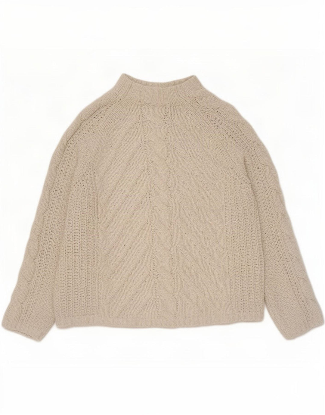 Maglione maglione a collo alto da donna Marks & Spencer UK 14 Beige medio