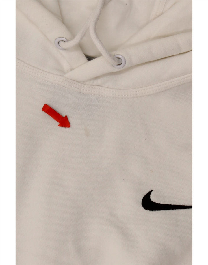 Felpa con cappuccio da uomo Nike Small in cotone bianco