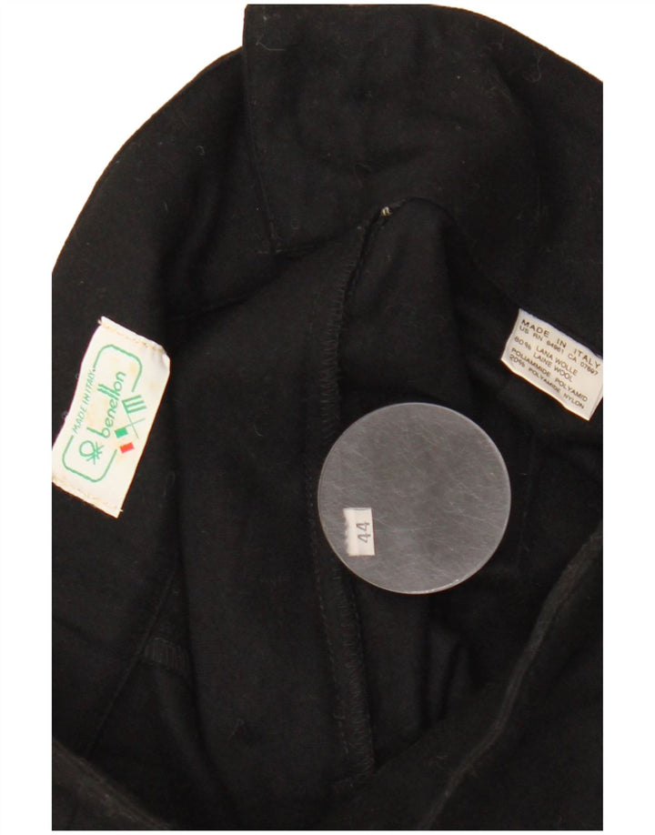 Gonna midi a vita alta da donna Benetton IT 44 media W28 lana nera