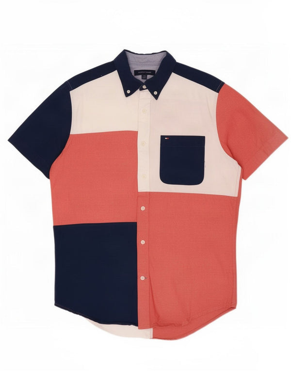 Camicia a maniche corte da uomo Tommy Hilfiger piccola multicolore Colourblock