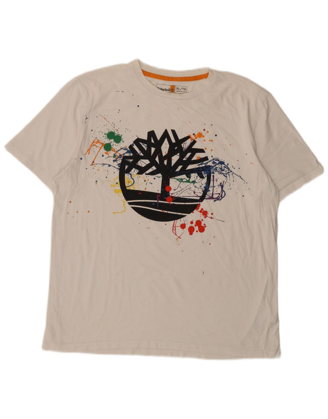 T-shirt grafica da uomo con vestibilità regolare Timberland Top XL in cotone bianco