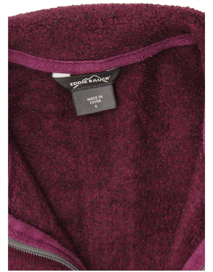 EDDIE BAUER Womens Tracksuit Top Jacket UK 10 Small Burgundy Polyester