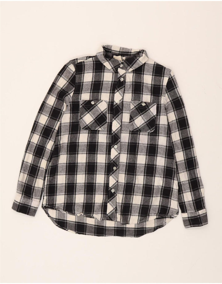 Camicia in flanella da donna LEVI'S UK 10 piccolo cotone a quadri neri