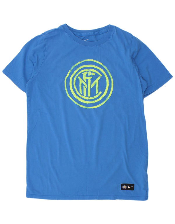 T-shirt grafica Nike da ragazzo Inter Milan 12-13 anni Large in cotone blu