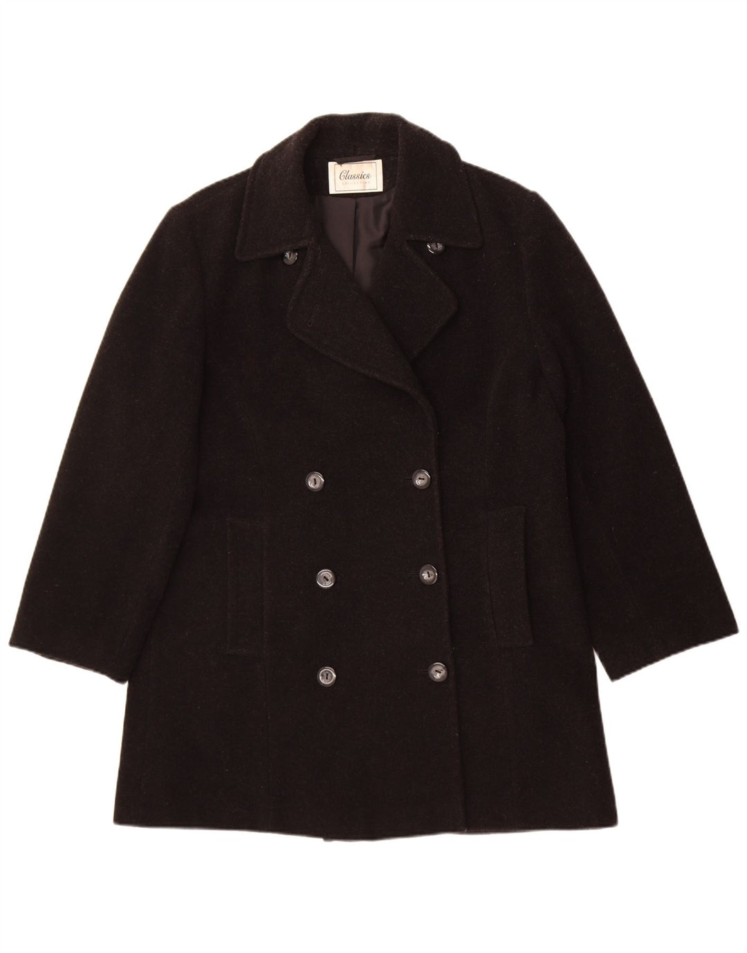 Cappotto doppiopetto da donna St. Bernard UK 14 lana nera media