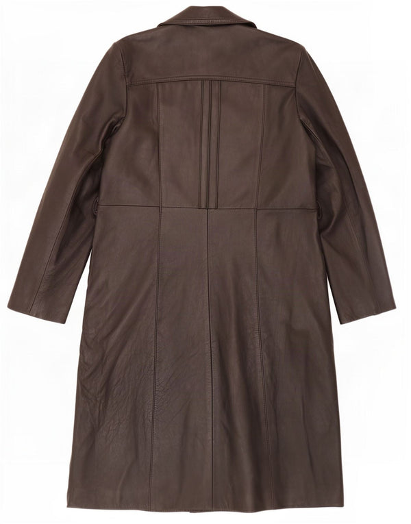 Cappotto in pelle vintage da donna UK 18 XL Nero