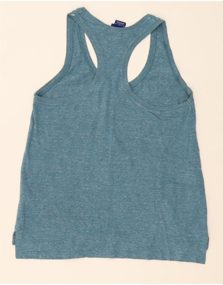 NIKE Womens Graphic Vest Top UK 12 Medium Blue Flecked Cotton Vintage Nike and Second-Hand Nike from Messina Hembry 