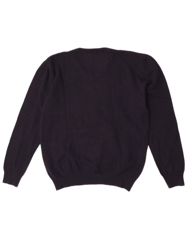 Burlington Maglione da uomo con scollo a V XL Blu navy Argyle/Diamante