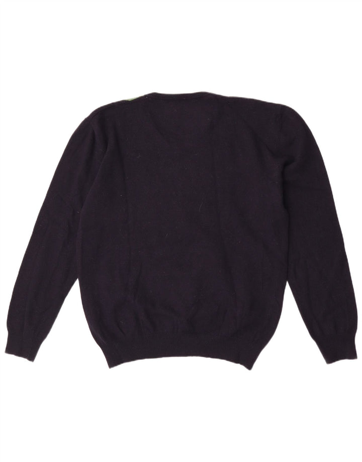 Burlington Maglione da uomo con scollo a V XL Blu navy Argyle/Diamante