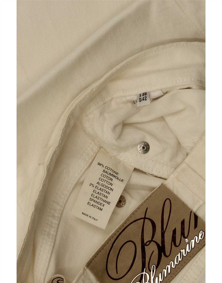 Jeans bootcut slim da donna Blumarine W30 L35 cotone bianco