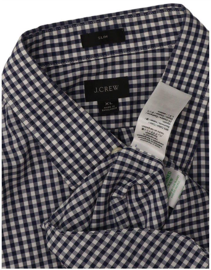 Camicia slim da uomo J. Crew XL in cotone a quadretti blu navy