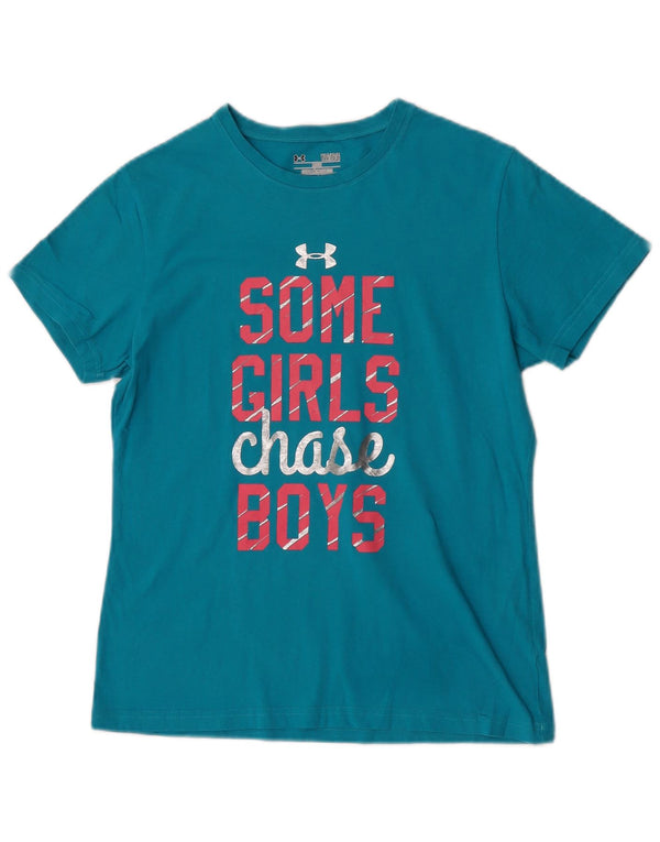 Maglietta grafica per ragazze Under Armour Top 11-12 anni Large Turchese
