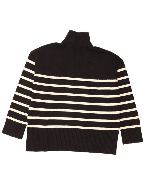 Maglione Zara da donna con collo e zip UK 14 Viscosa a righe nere medie