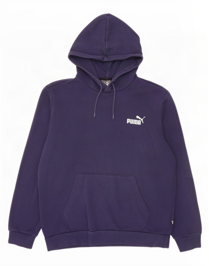 Felpa con cappuccio da uomo Puma media cotone blu navy