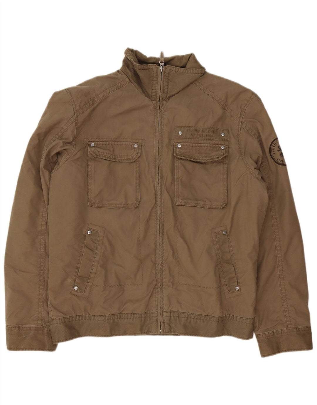 Giacca pratica da uomo Esprit UK 40 grande cotone marrone