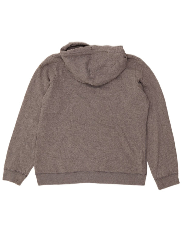 JACK WILLS Felpa con cappuccio grafica da donna UK 14 Grande cotone grigio