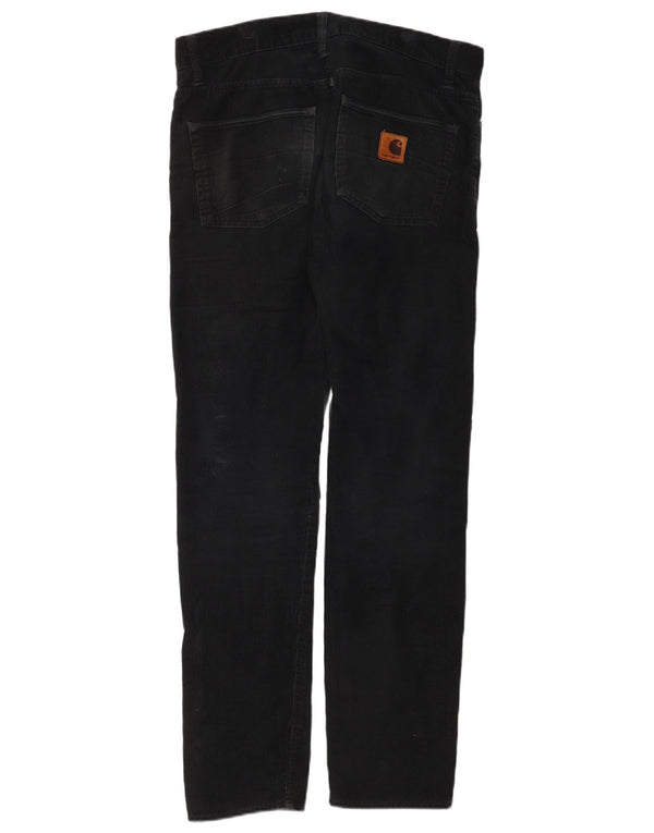 Pantaloni dritti da uomo in velluto a coste Carhartt W32 L34 cotone nero