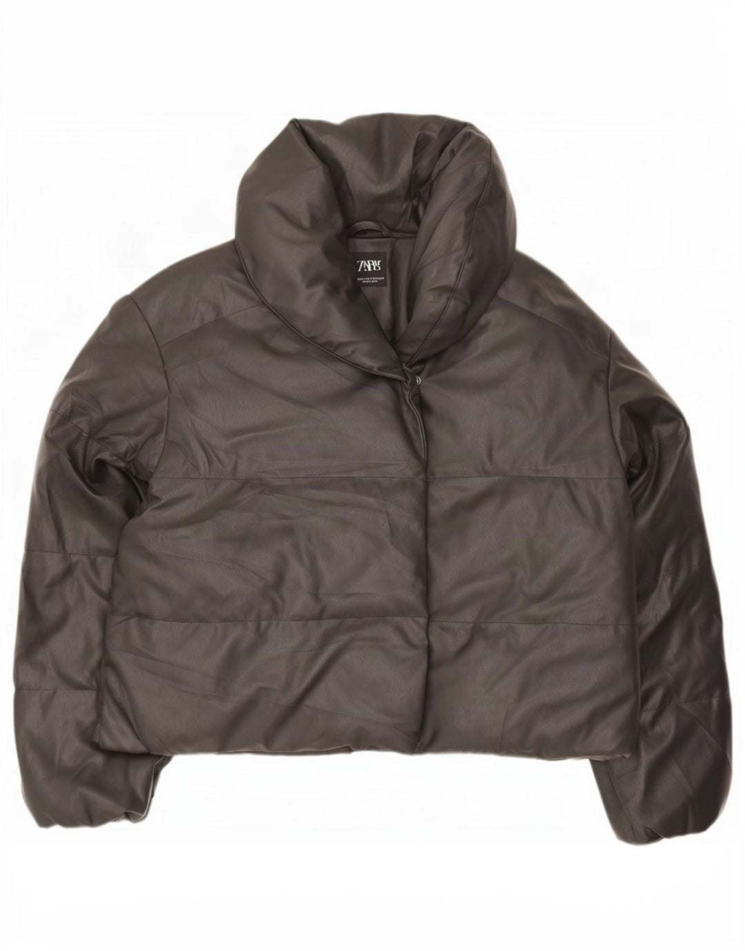Giacca imbottita oversize corta da donna Zara UK 6 XS poliestere nero