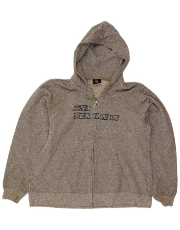 Felpa con cappuccio e zip grafica da donna NFL Seattle Seahawks UK 14 Grigio medio