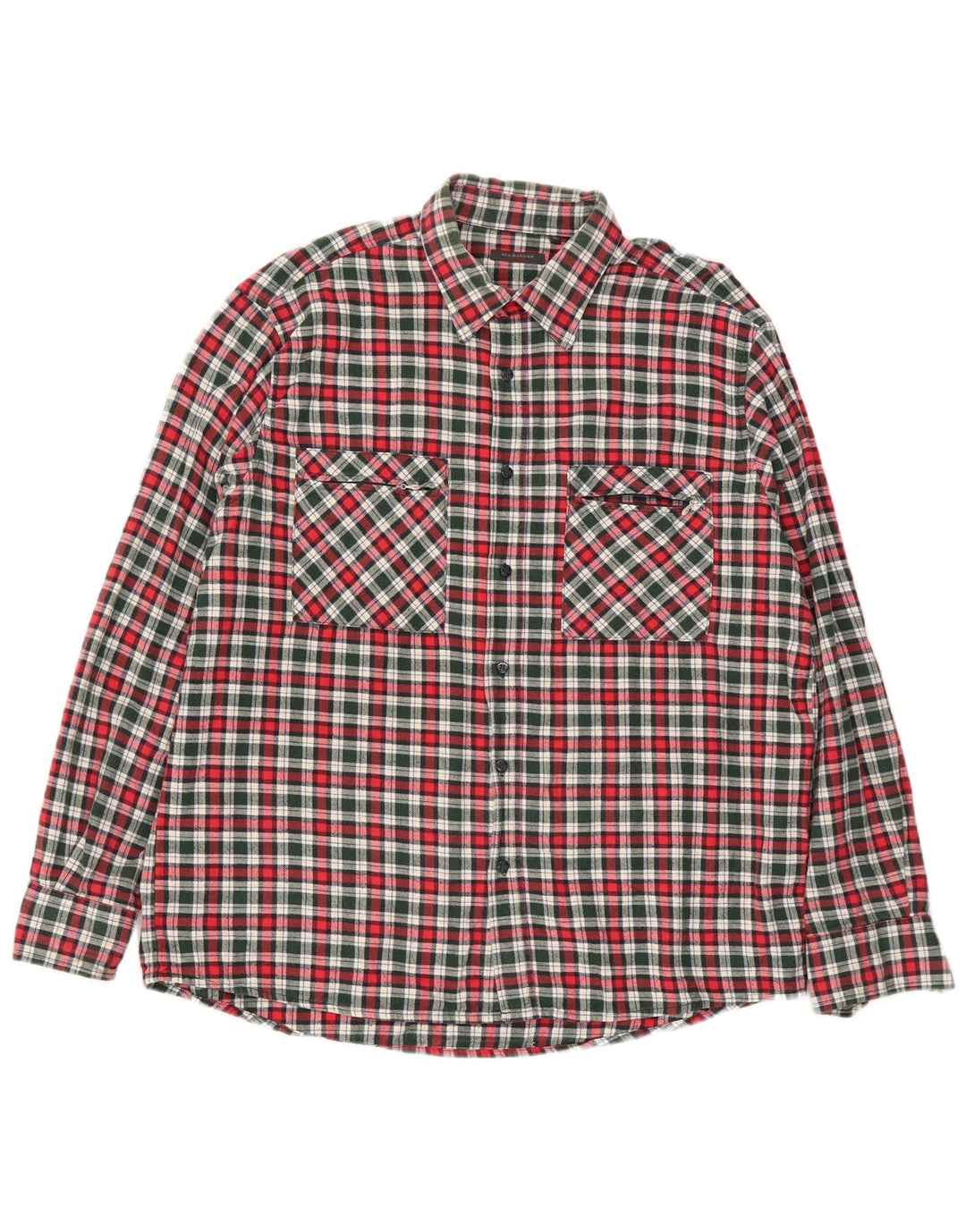 Camicia da uomo in flanella Sea Barrier XL in cotone a quadri verdi