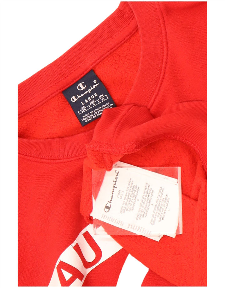 Felpa grafica da uomo Champion Felpa grande in cotone rosso