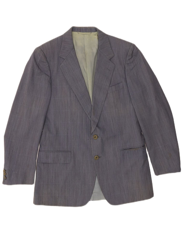 Giacca blazer da uomo a 2 bottoni Burberrys IT 48 lana a quadri blu medio