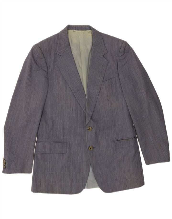 Giacca blazer da uomo a 2 bottoni Burberrys IT 48 lana a quadri blu medio