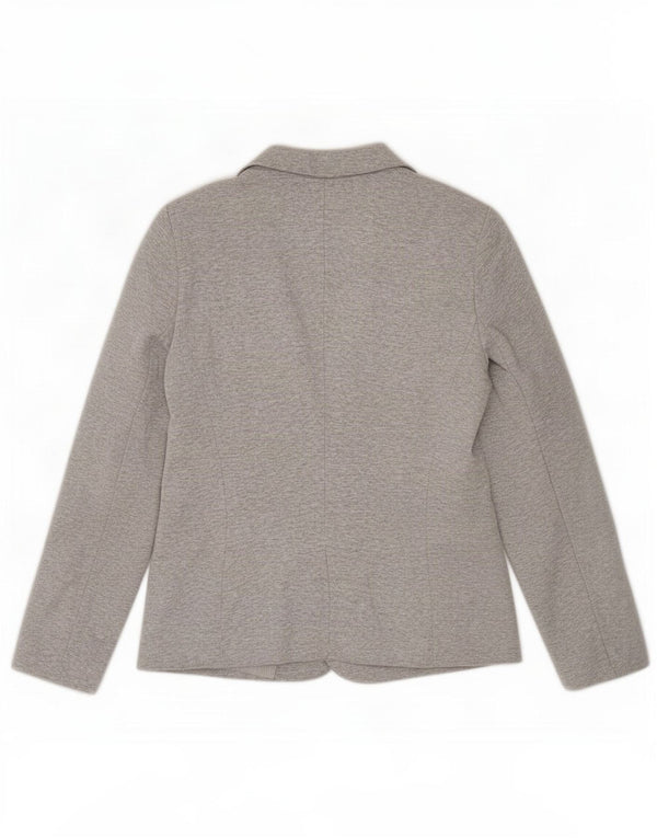 Giacca blazer a 1 bottone da donna Zara UK 14 grande viscosa grigia