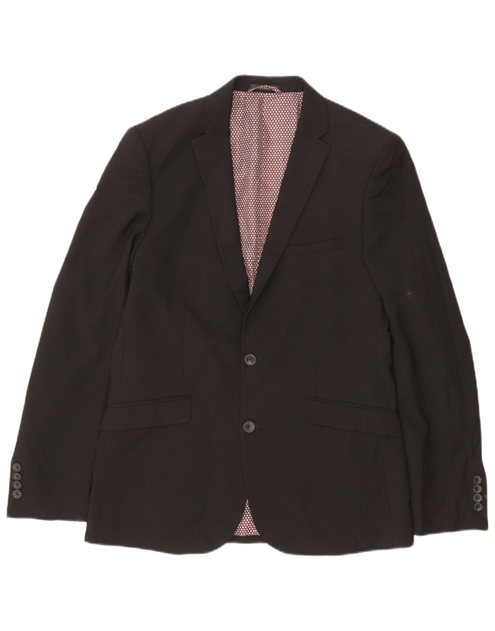 Giacca blazer a 2 bottoni skinny da uomo Marks & Spencer UK 40 grande nera