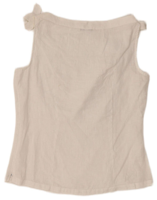 NARACAMICIE Camicetta senza maniche da donna UK 8 Small Bianca