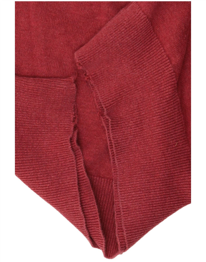 Maglione da uomo con scollo a V Marks & Spencer in cotone bordeaux medio