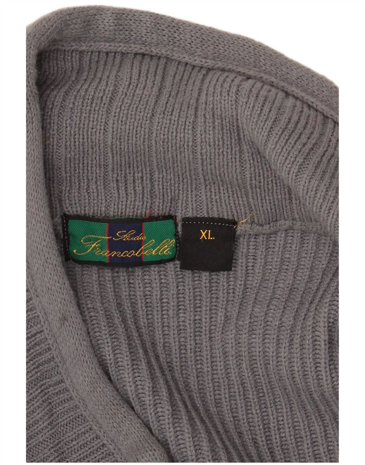 Maglione cardigan da uomo vintage XL grigio