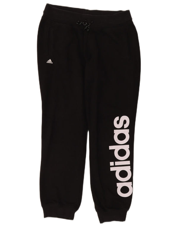 Pantaloni da tuta con grafica ADIDAS da donna Joggers UK 12/14 Medio Nero