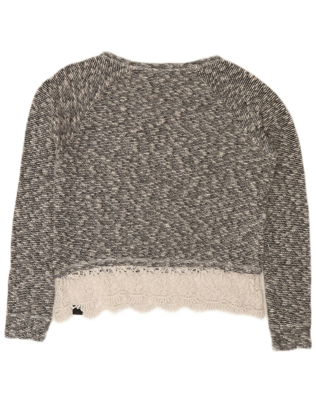 Maglione da donna oversize con scollo a barchetta corto Superdry UK 6 XS cotone grigio