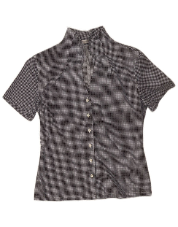 Camicia a maniche corte da donna Naracamicie UK 8 Small Cotone maculato blu navy
