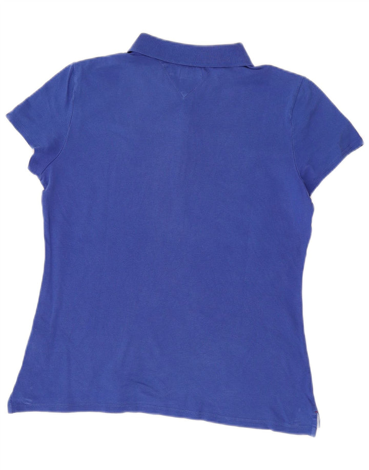 TOMMY HILFIGER Polo da donna UK 12 cotone blu medio