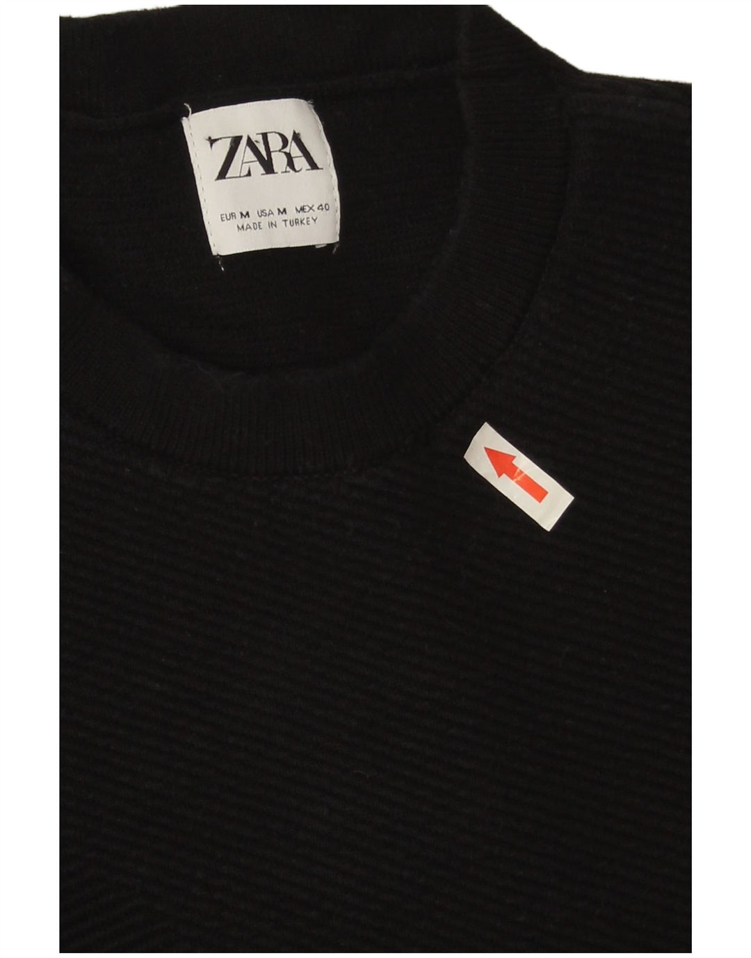 Maglione maglione girocollo da uomo Zara in cotone nero medio