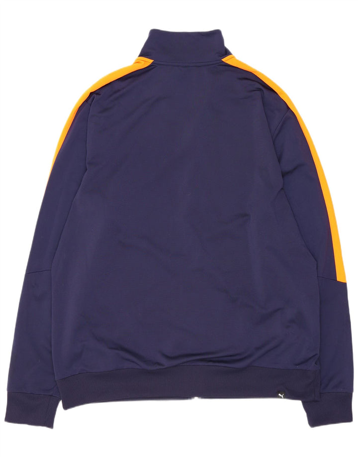 Giacca sportiva da uomo Puma XL in poliestere color block blu navy