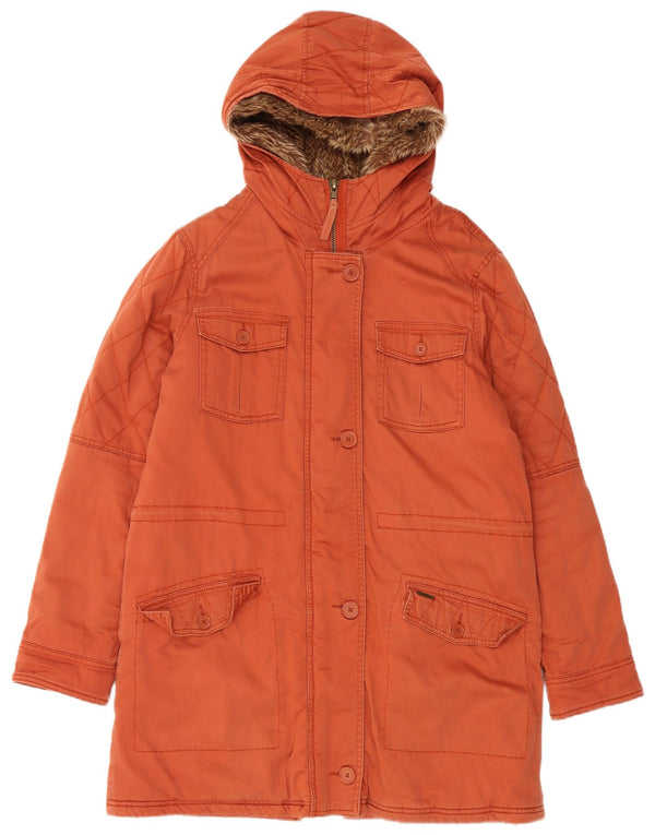 Giacca Parka con cappuccio da donna Billabong UK 14 Cotone arancione medio