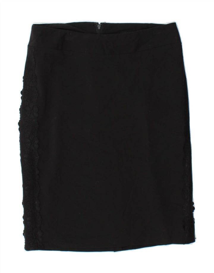 MOSSIMO Womens Stretch Straight Skirt US 2 XS W28  Black Floral Polyester Vintage Mossimo and Second-Hand Mossimo from Messina Hembry 